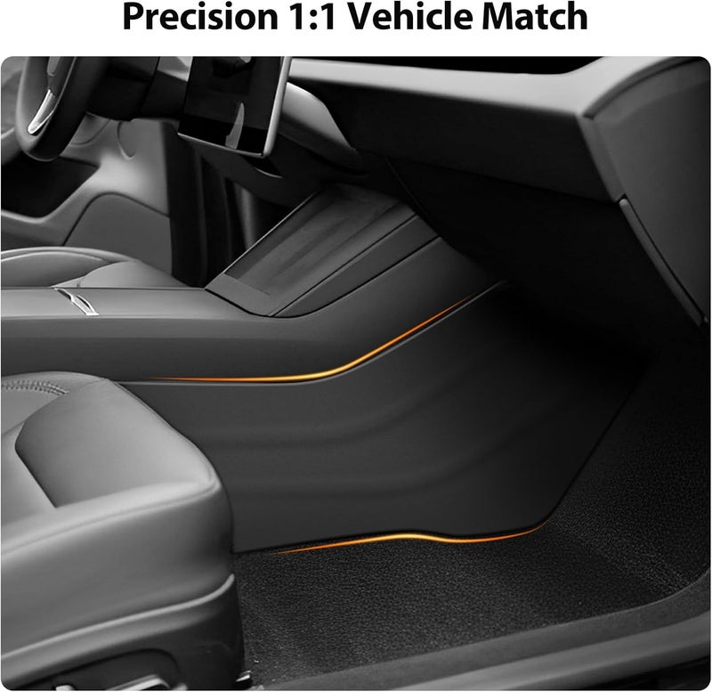 tslmodely 2024 2025 Tesla Model 3 Highland Center Console Anti Kick Mats 2PCS Dustproof Scratch Resistant TPE Seat Side Protector Cover Interior Accessories Leather Pad Lower Anti Kick Pads (Model 3 Highland) - Image 4